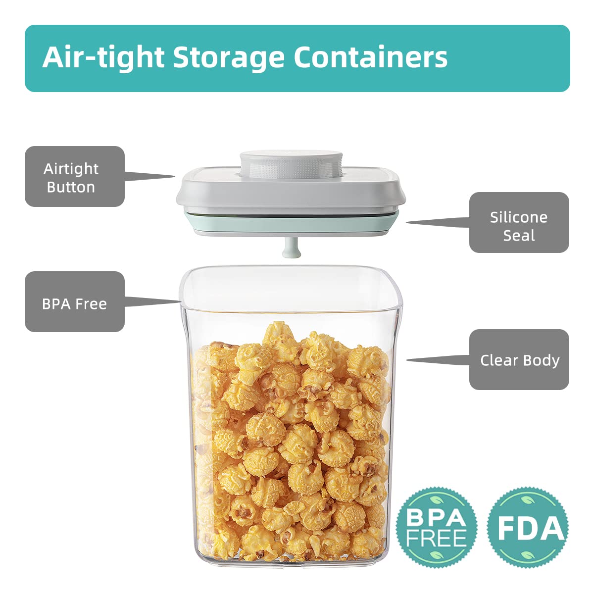 Airtight Storage Container Set With Clear Design