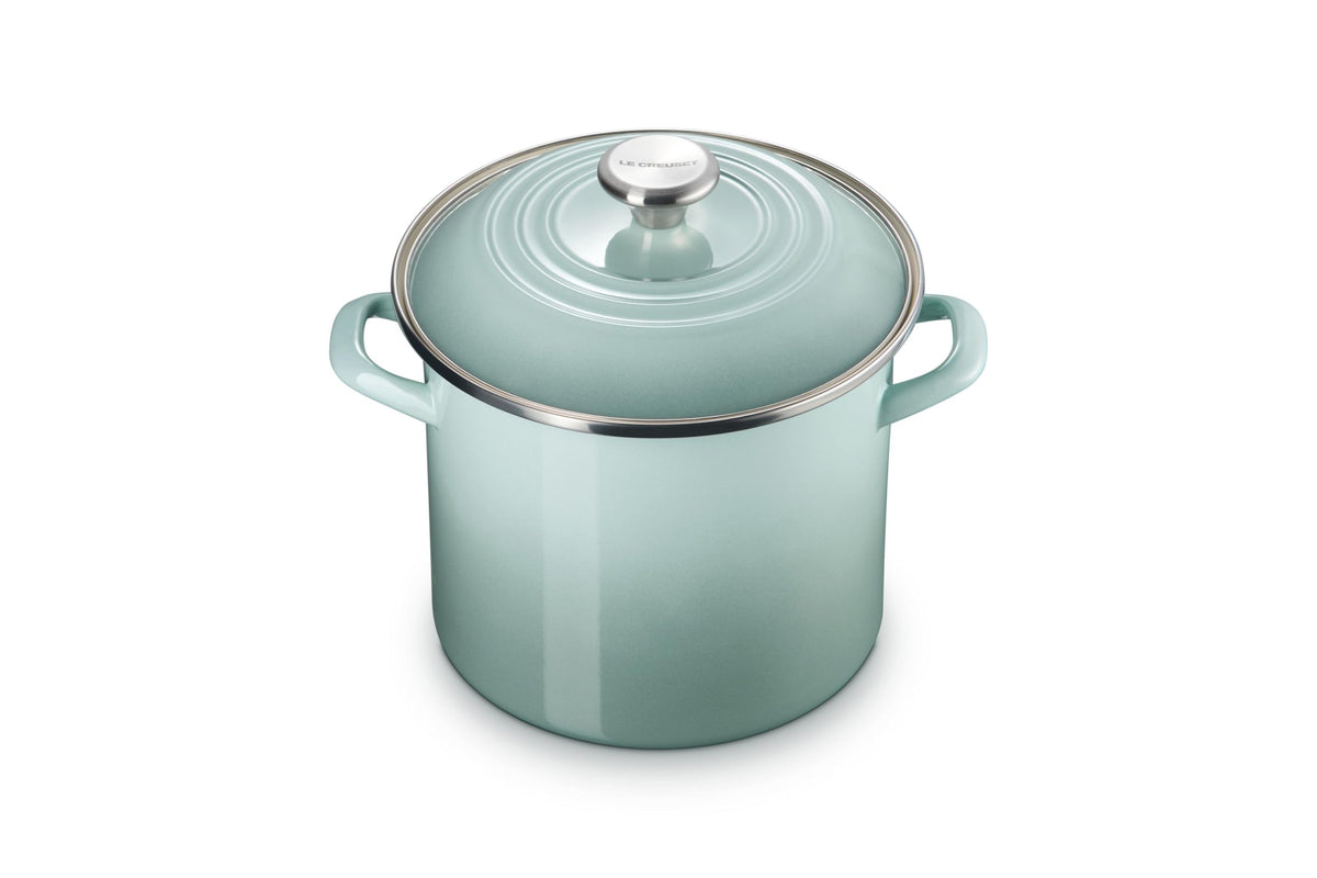 Enameled Steel Stockpot With Traditional Profile