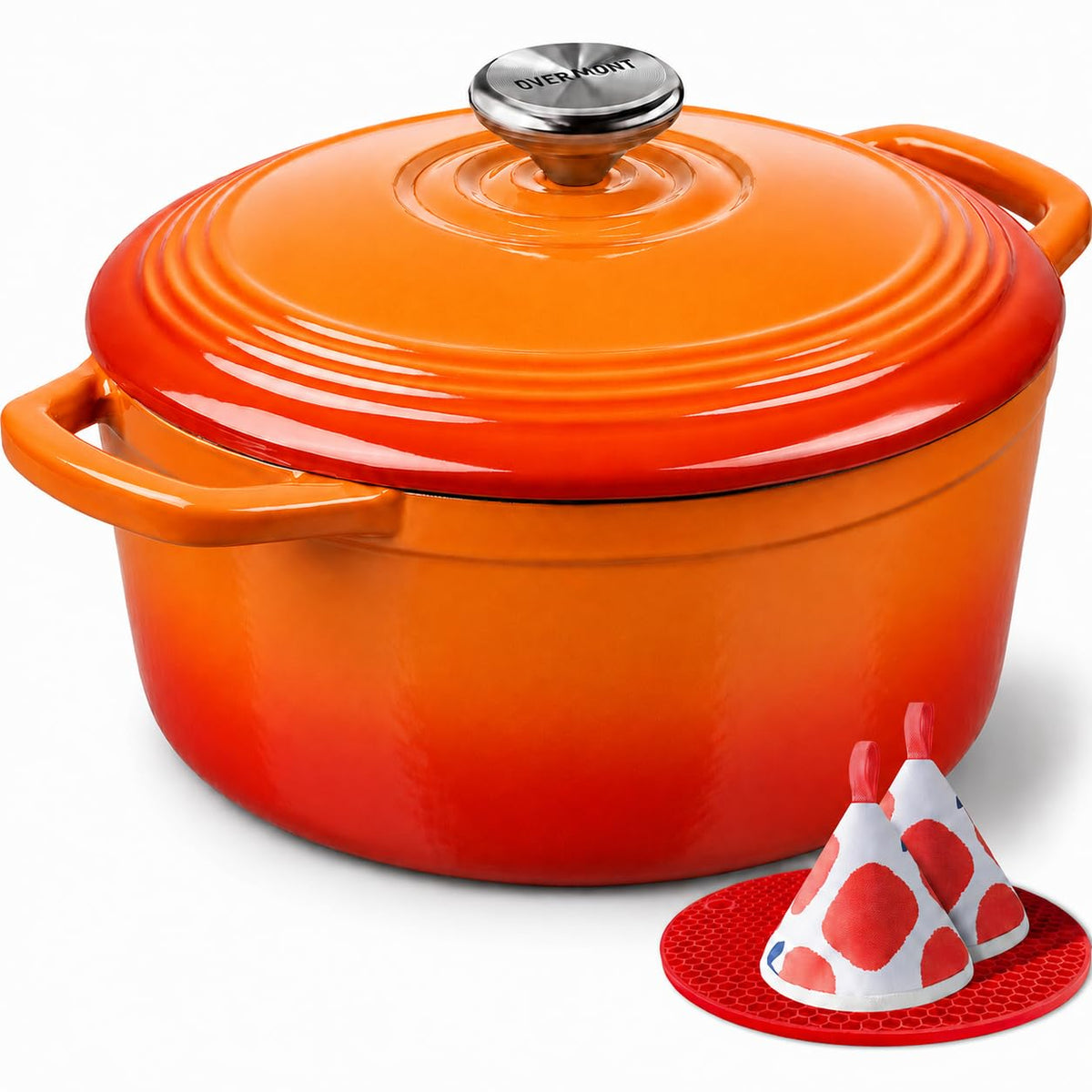 Enameled Cast Iron Dutch Oven With Heavy-Duty Lid