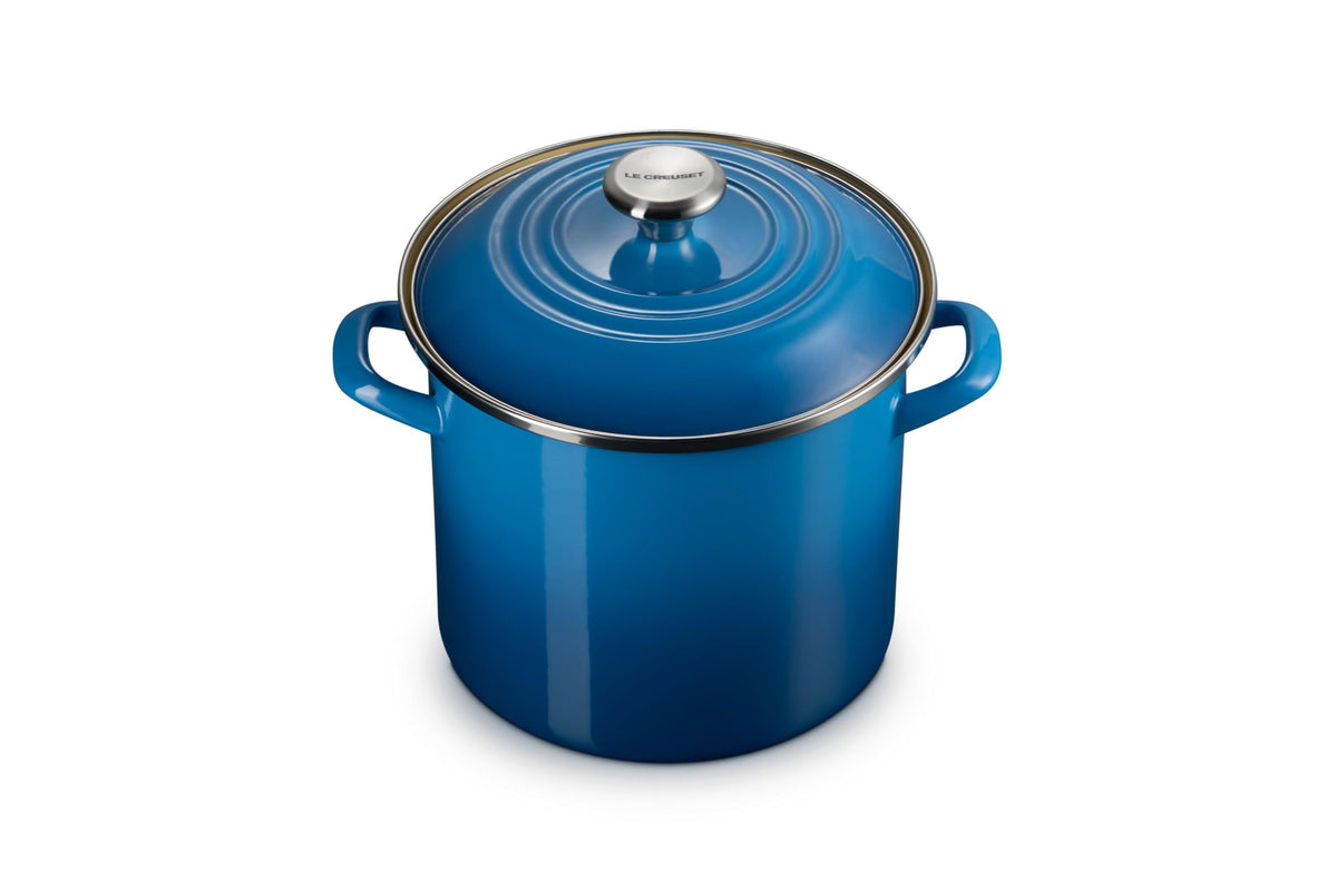 Enameled Steel Stockpot With Traditional Profile