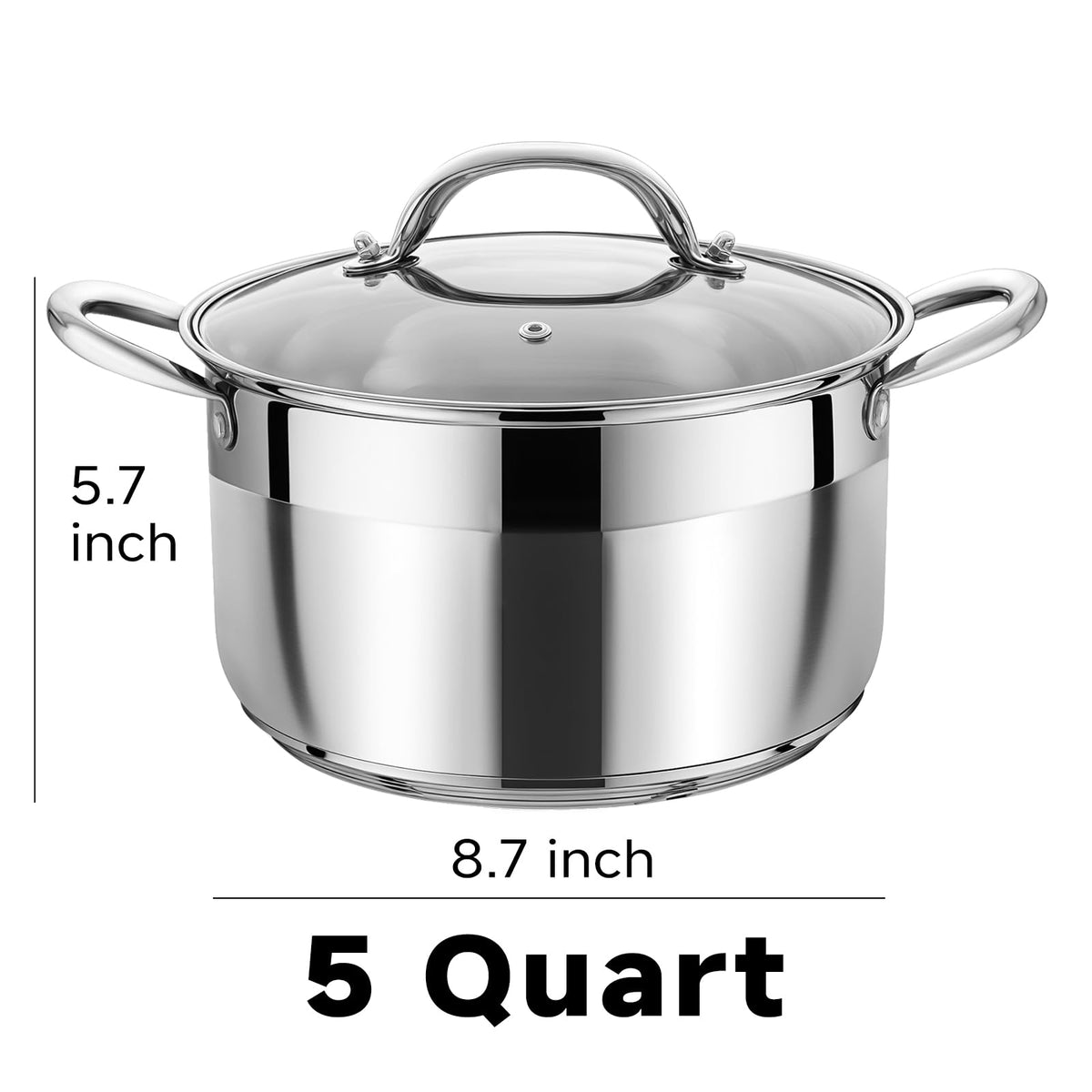 Stainless Steel Stock Pot With Clear View Lid