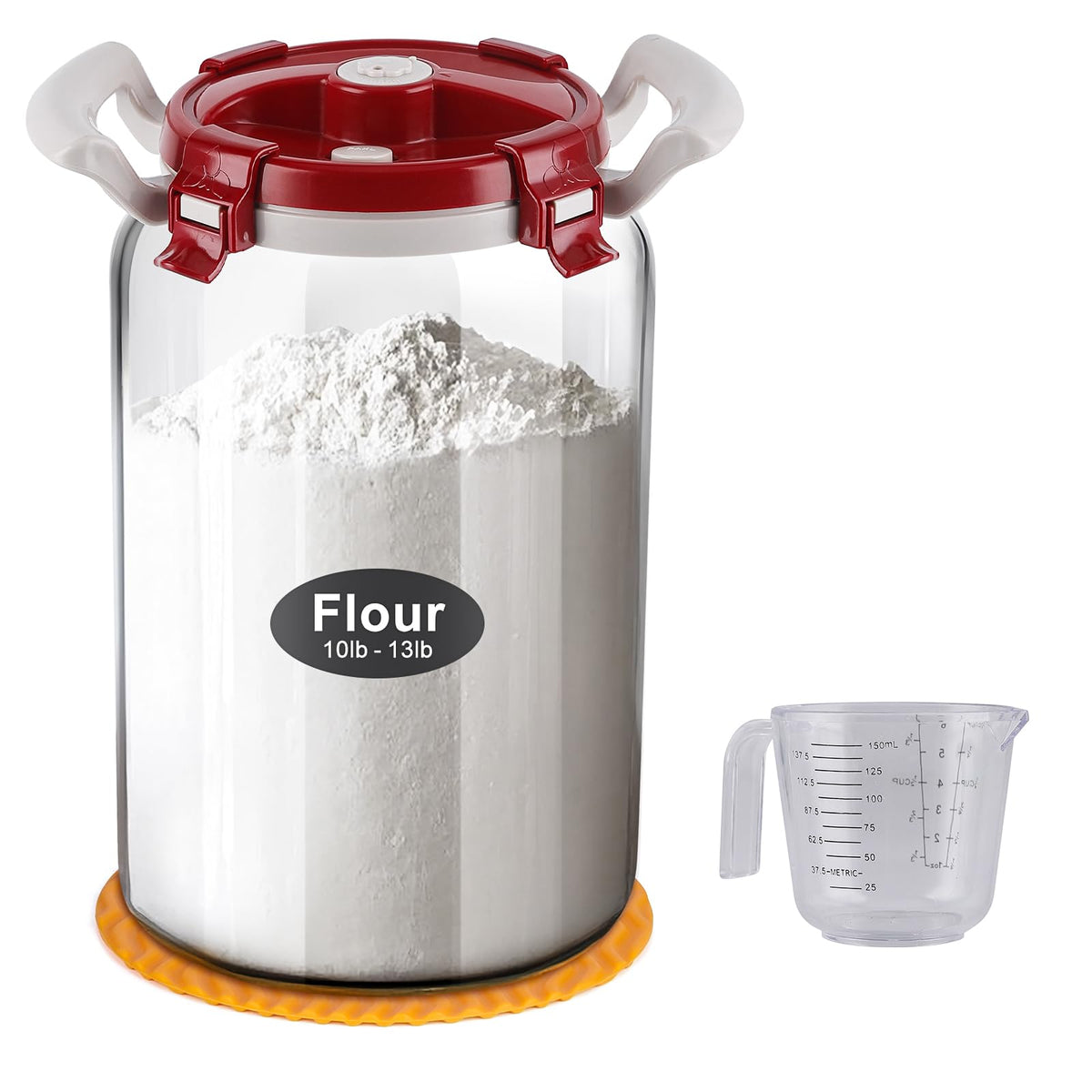 Glass Flour Storage Container With Airtight Lid