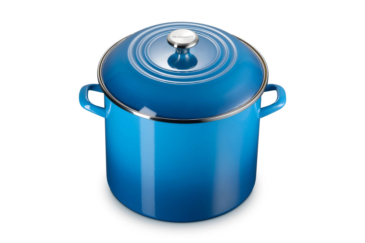 Enameled Steel Stockpot With Traditional Profile