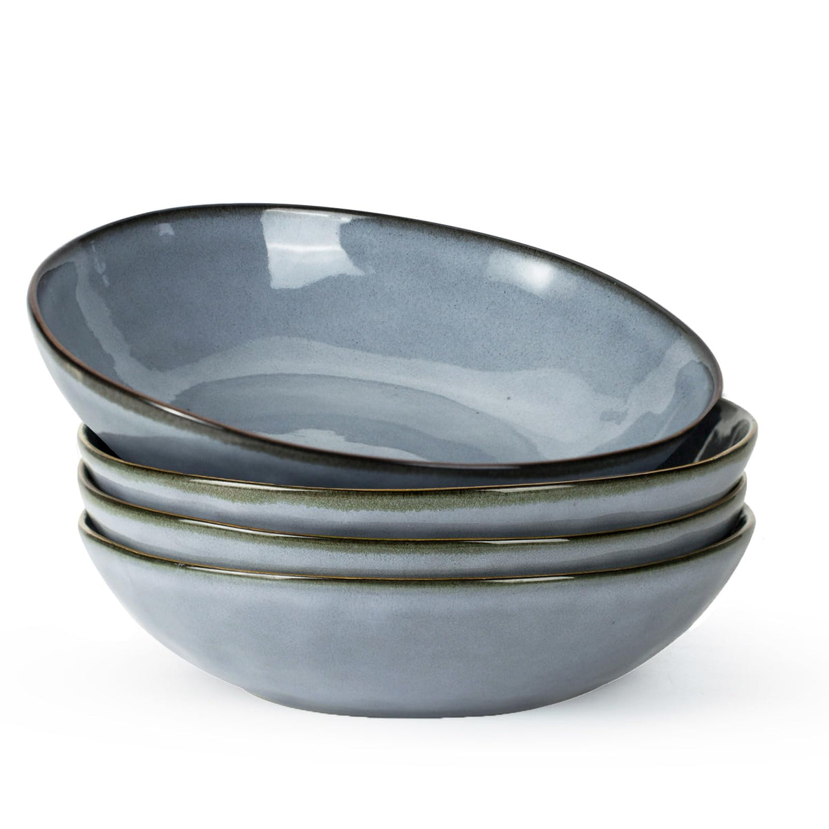 Pasta Bowl Set With Coastal-Inspired Finish