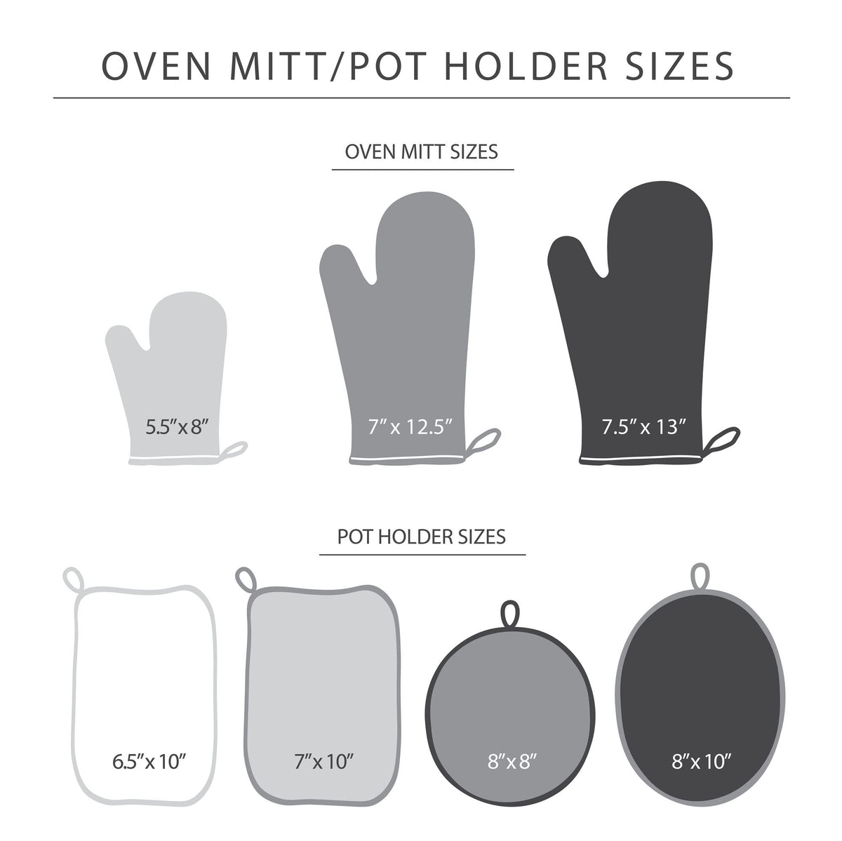 Mini Oven Mitt Set With Two-Tone Cotton Design