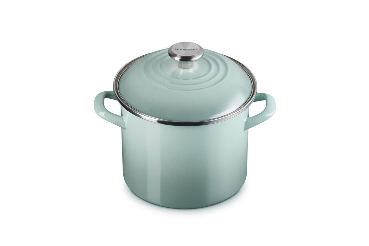 Enameled Steel Stockpot With Traditional Profile