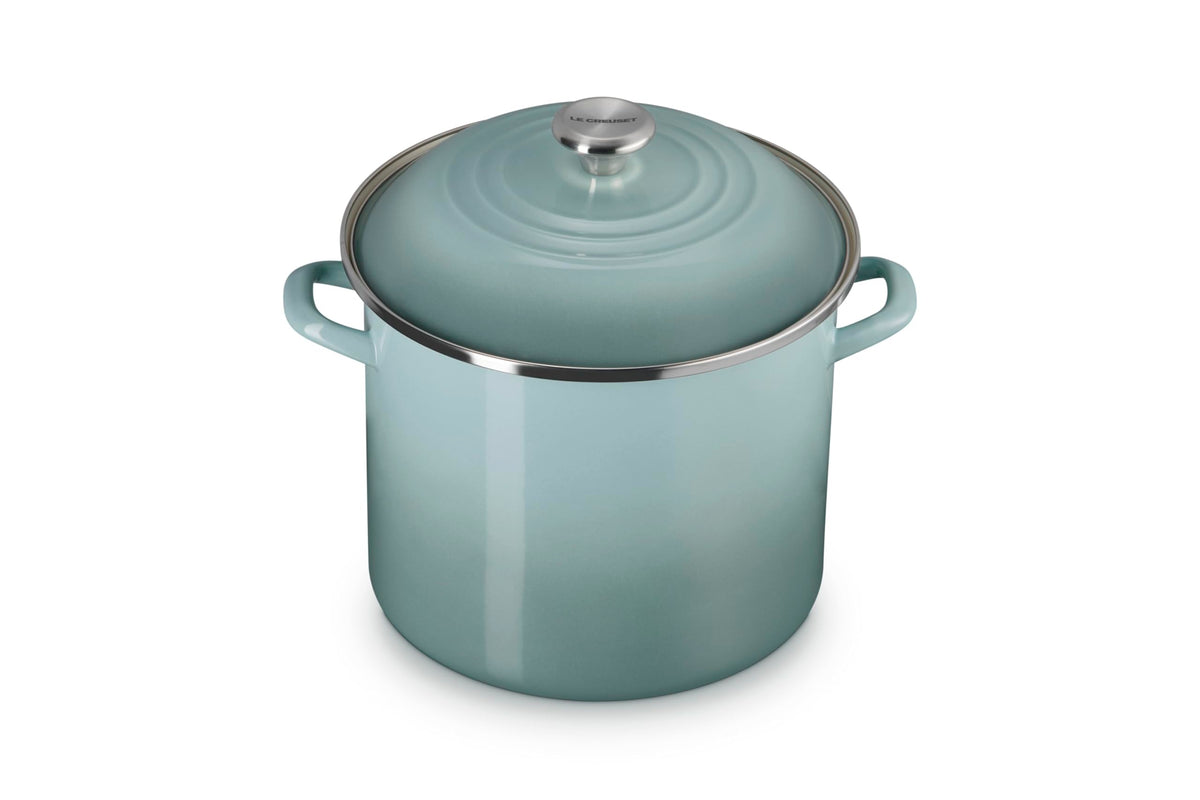 Enameled Steel Stockpot With Traditional Profile
