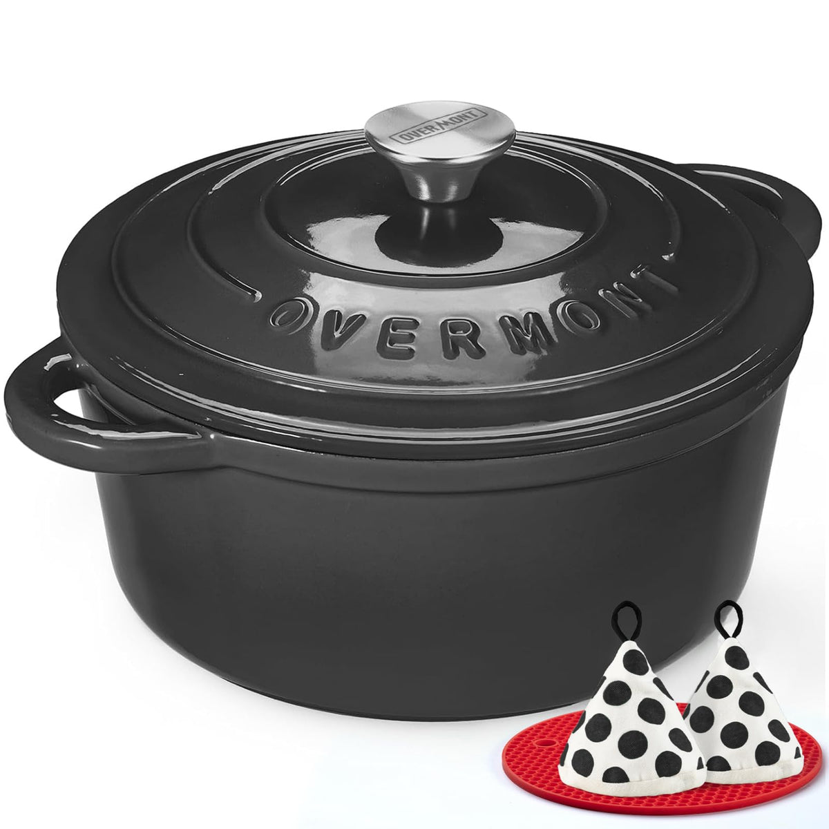 Enameled Cast Iron Dutch Oven With Heavy-Duty Lid