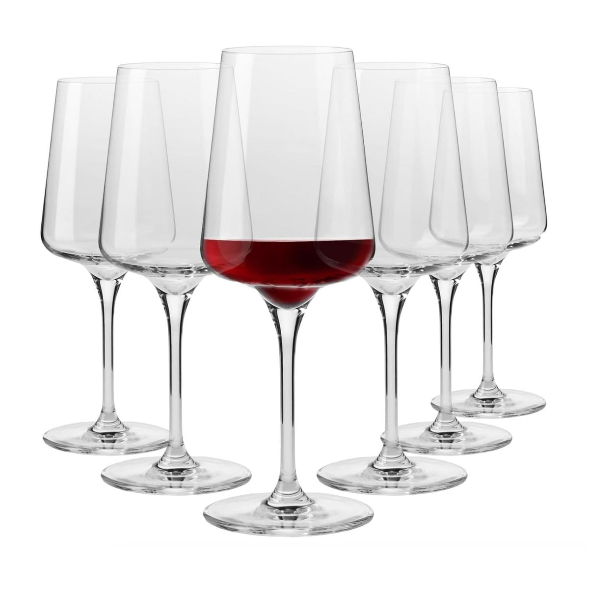 Elegant Drinking Glass Set With Sculpted Design