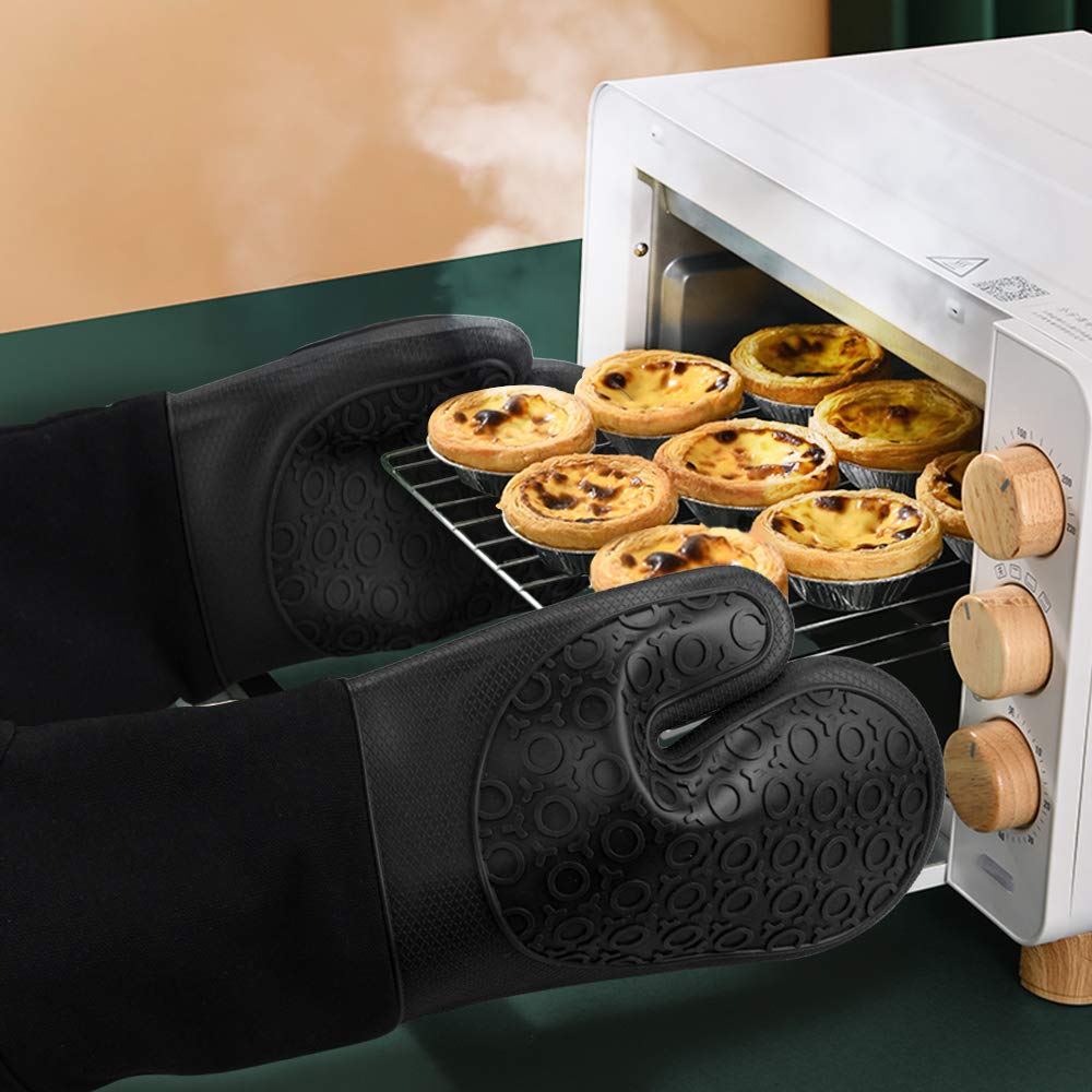 Silicone Oven Mitts With Quilted Non-Slip Grip