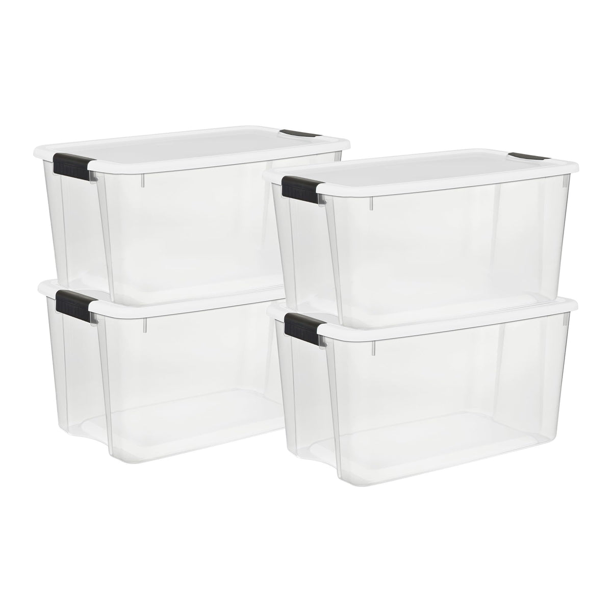 Clear Storage Bins With Secure Latching Lids