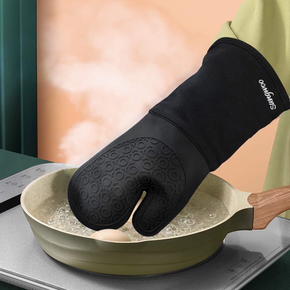 Silicone Oven Mitts With Quilted Non-Slip Grip