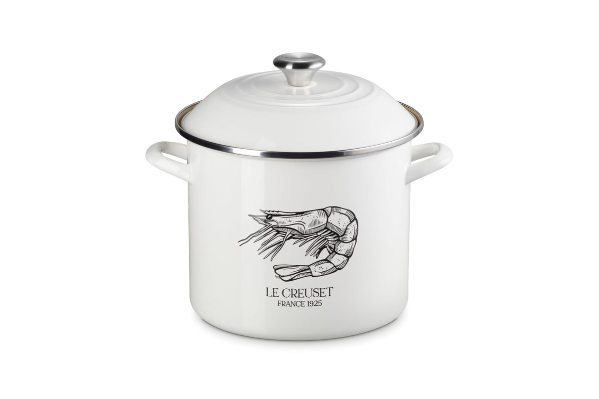 Enameled Steel Stockpot With Traditional Profile