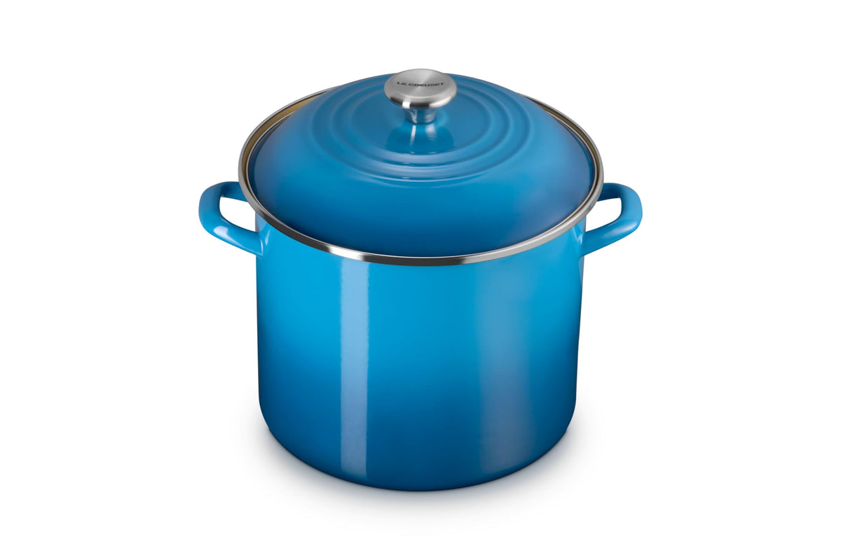Enameled Steel Stockpot With Traditional Profile
