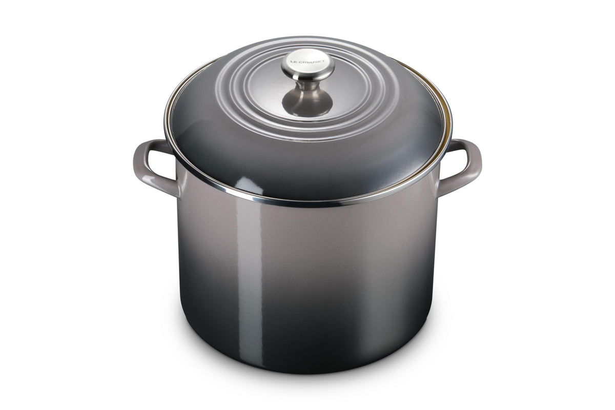 Enameled Steel Stockpot With Traditional Profile