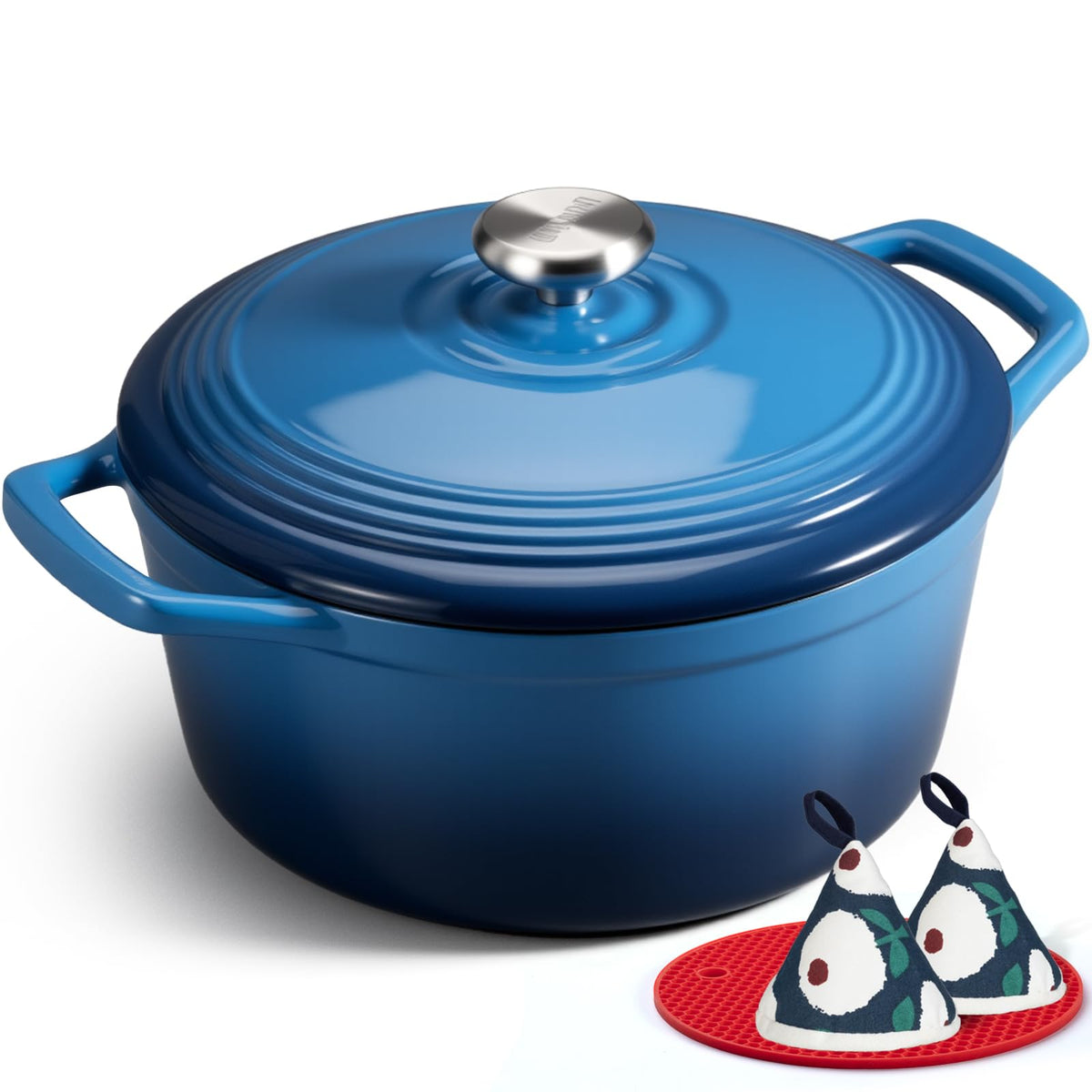 Enameled Cast Iron Dutch Oven With Heavy-Duty Lid