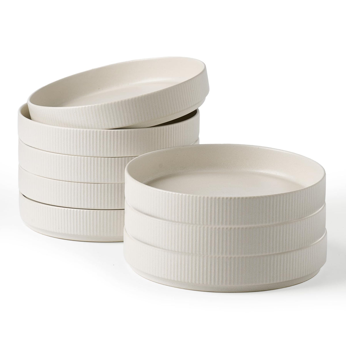 Wide Pasta Bowl Set With Star-Inspired Finish