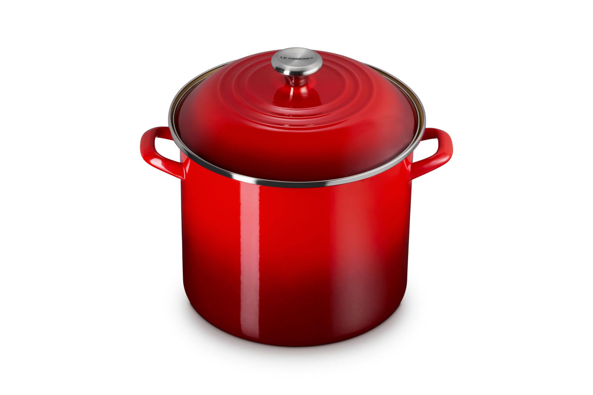Enameled Steel Stockpot With Traditional Profile