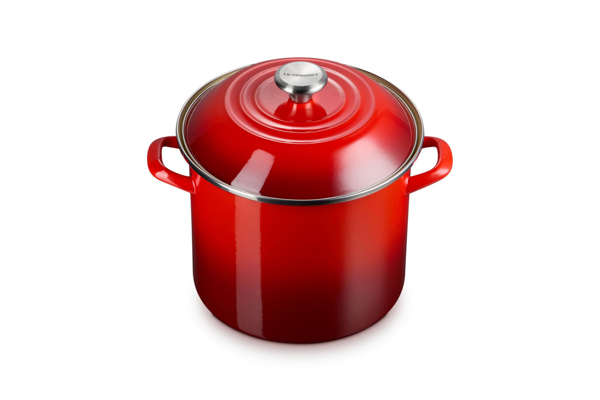 Enameled Steel Stockpot With Traditional Profile