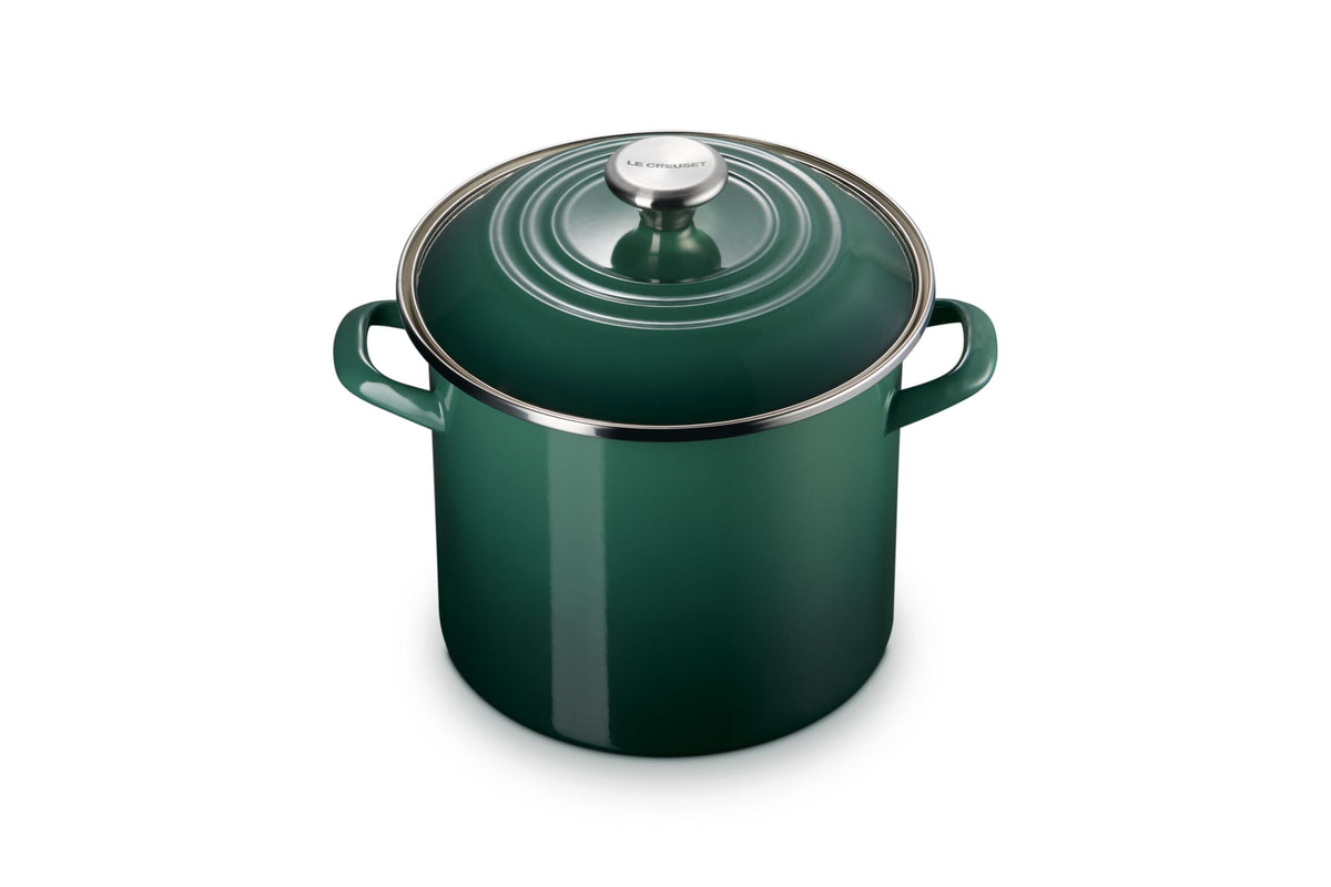 Enameled Steel Stockpot With Traditional Profile