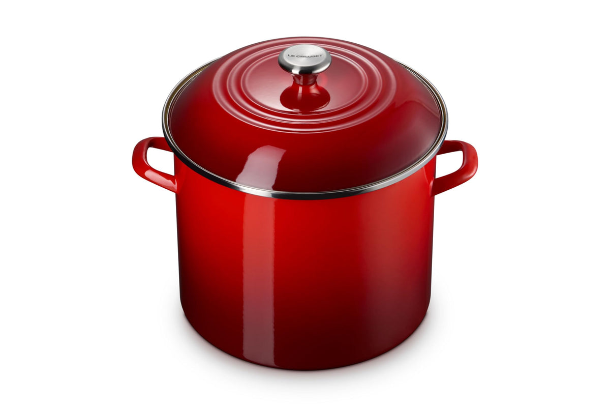 Enameled Steel Stockpot With Traditional Profile
