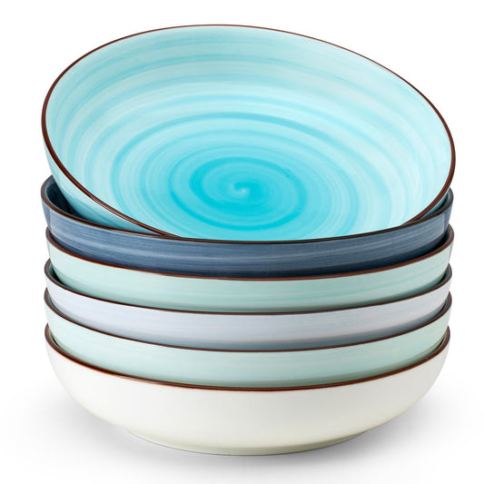 Porcelain Pasta Bowl Set With Smooth Curved Profile