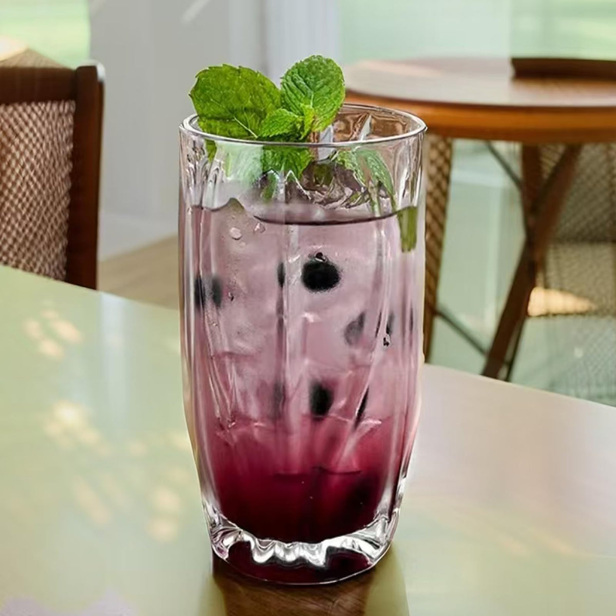 Highball Glass Set With Chip-Resistant Rims