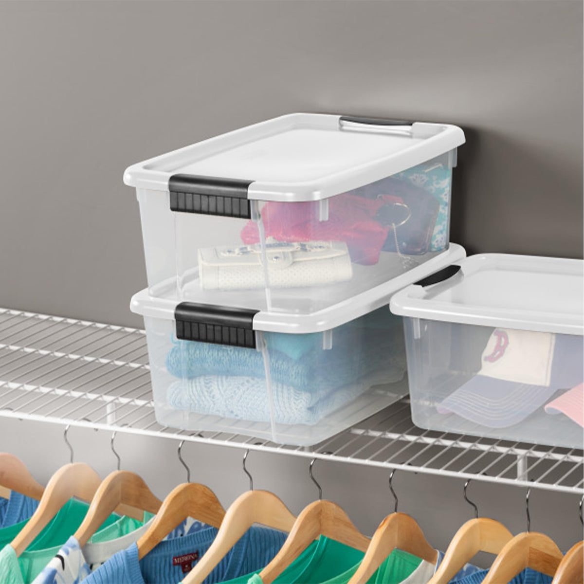 Clear Storage Bins With Secure Latching Lids