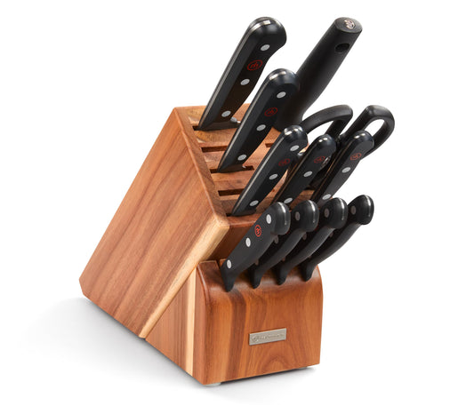 Gourmet Knife Block Set With Precision Steel Blades