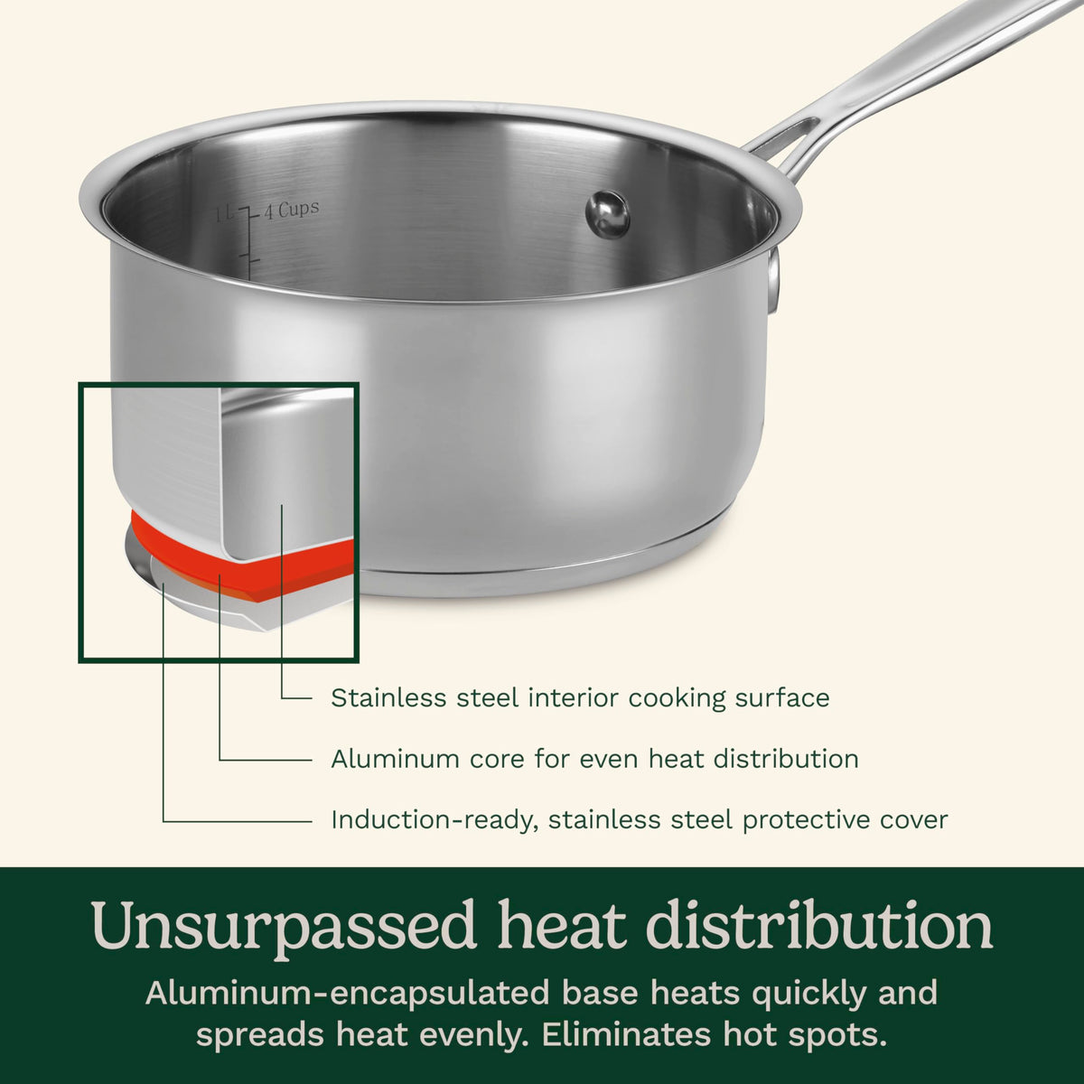 Stainless Steel Cooking Pot With Polished Finish