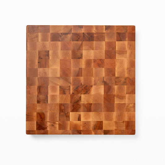 Square Maple Cutting Board With End-Grain Design