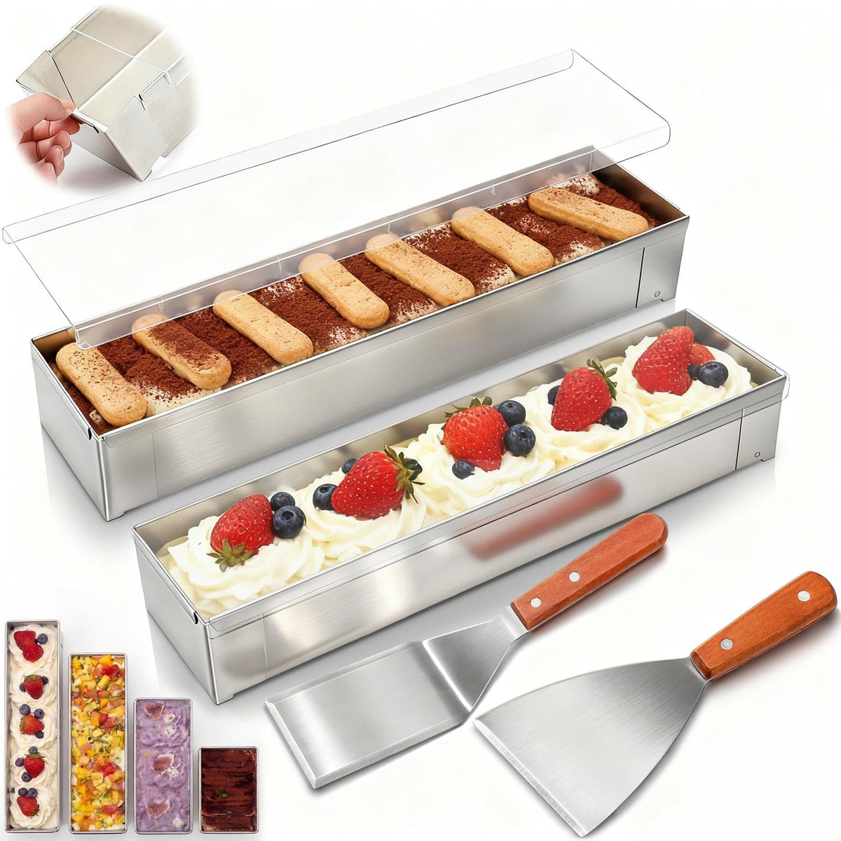 Rectangular Tiramisu Pan Set With Deep Sides