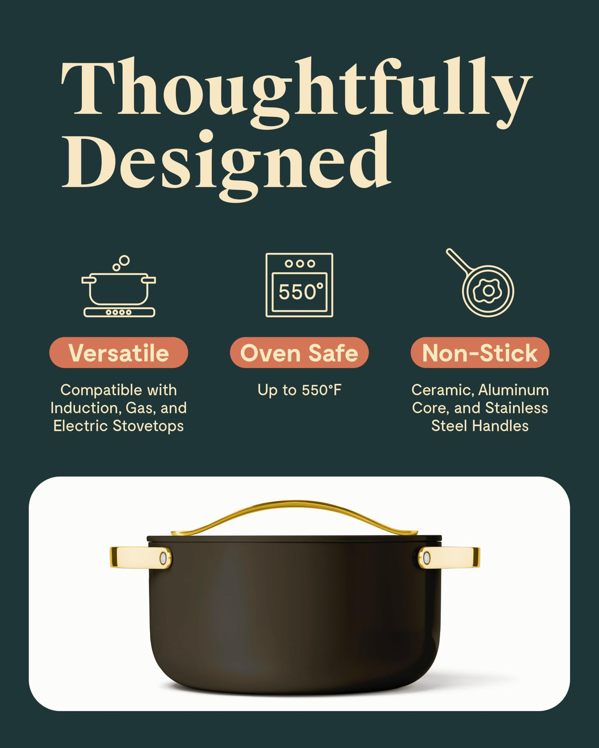 Ceramic Nonstick Dutch Oven With Easy-Clean Finish