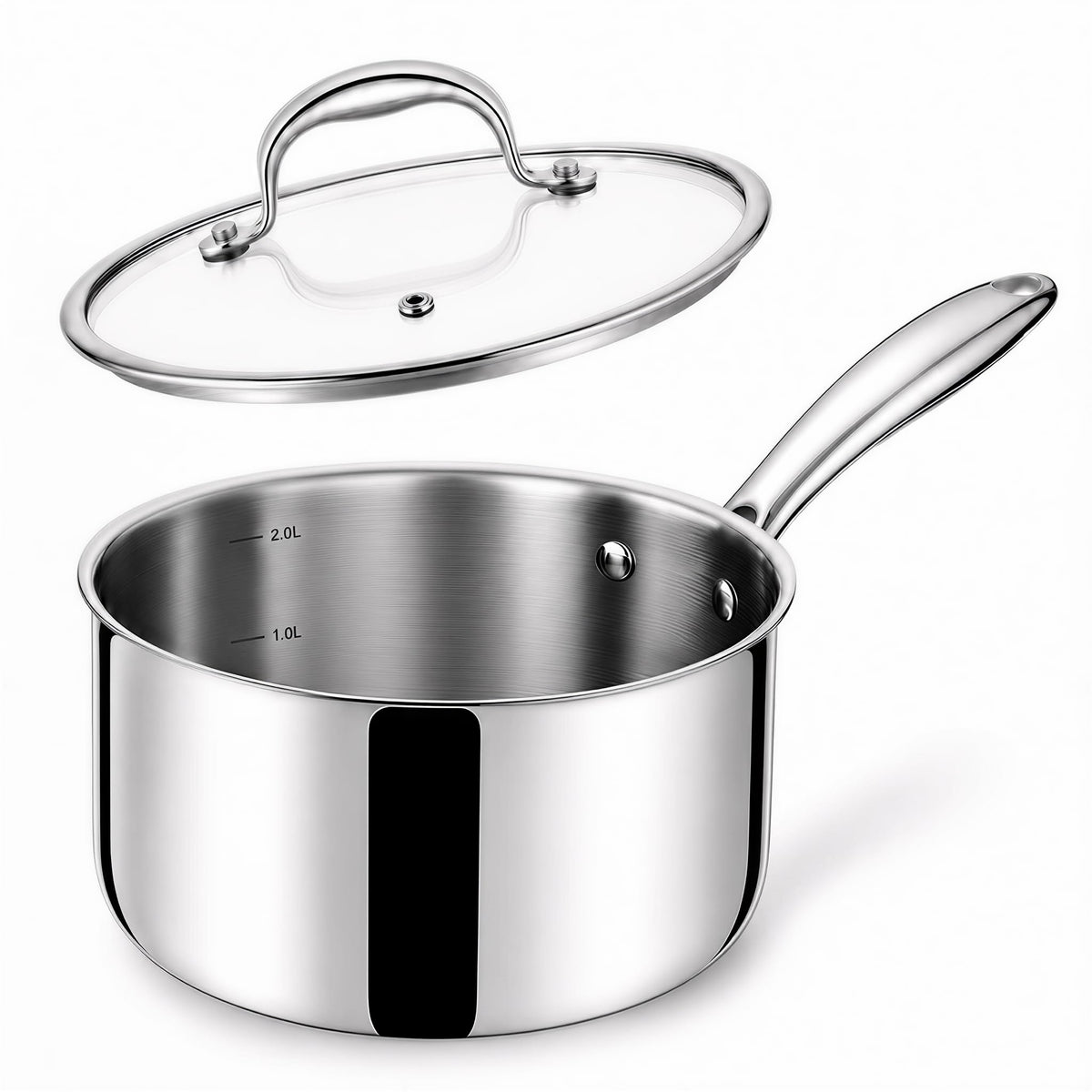 Tri-Ply Stainless Steel Saucepan for Even Heating