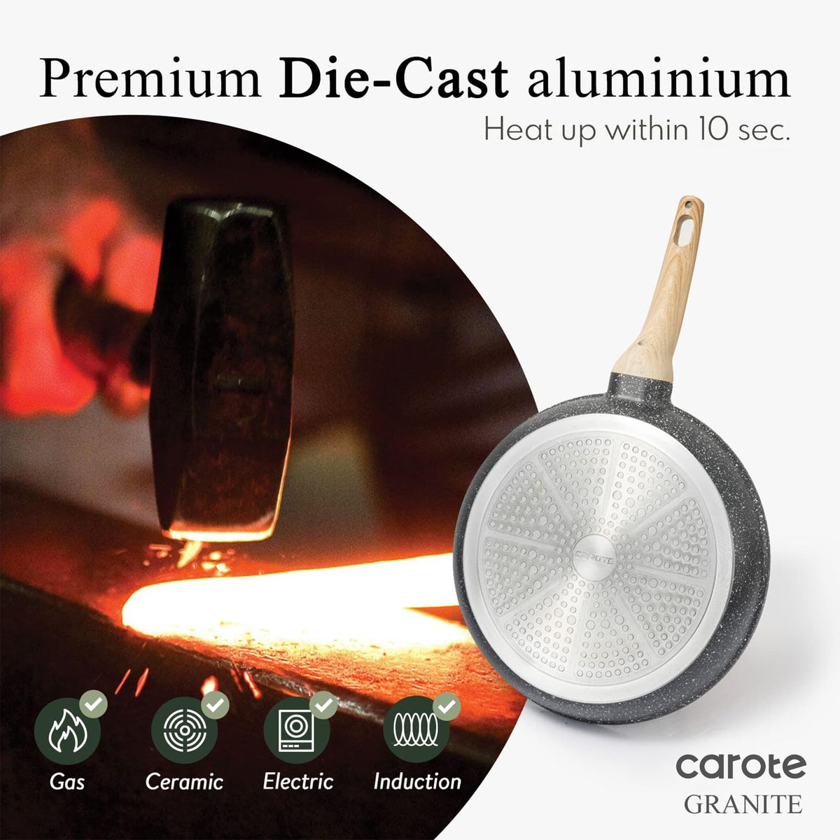 Granite Nonstick Frying Pan With Stay-Cool Handle