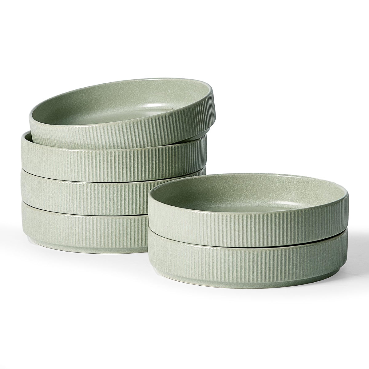 Wide Pasta Bowl Set With Star-Inspired Finish