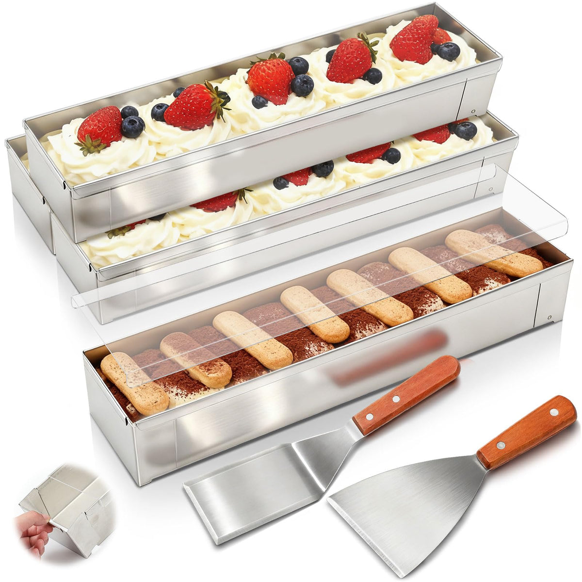 Rectangular Tiramisu Pan Set With Deep Sides