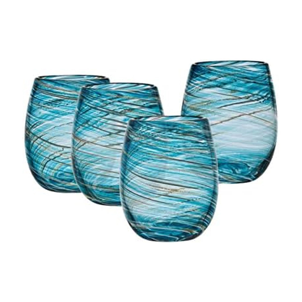 Color Swirl Dinnerware Set With Artisan Glaze