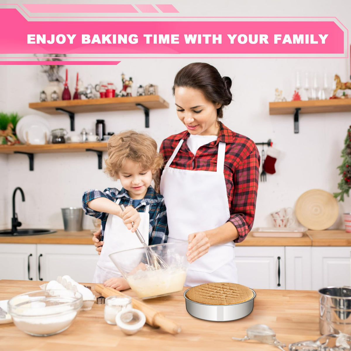 Stainless Steel Round Cake Pan Set With Leakproof Design