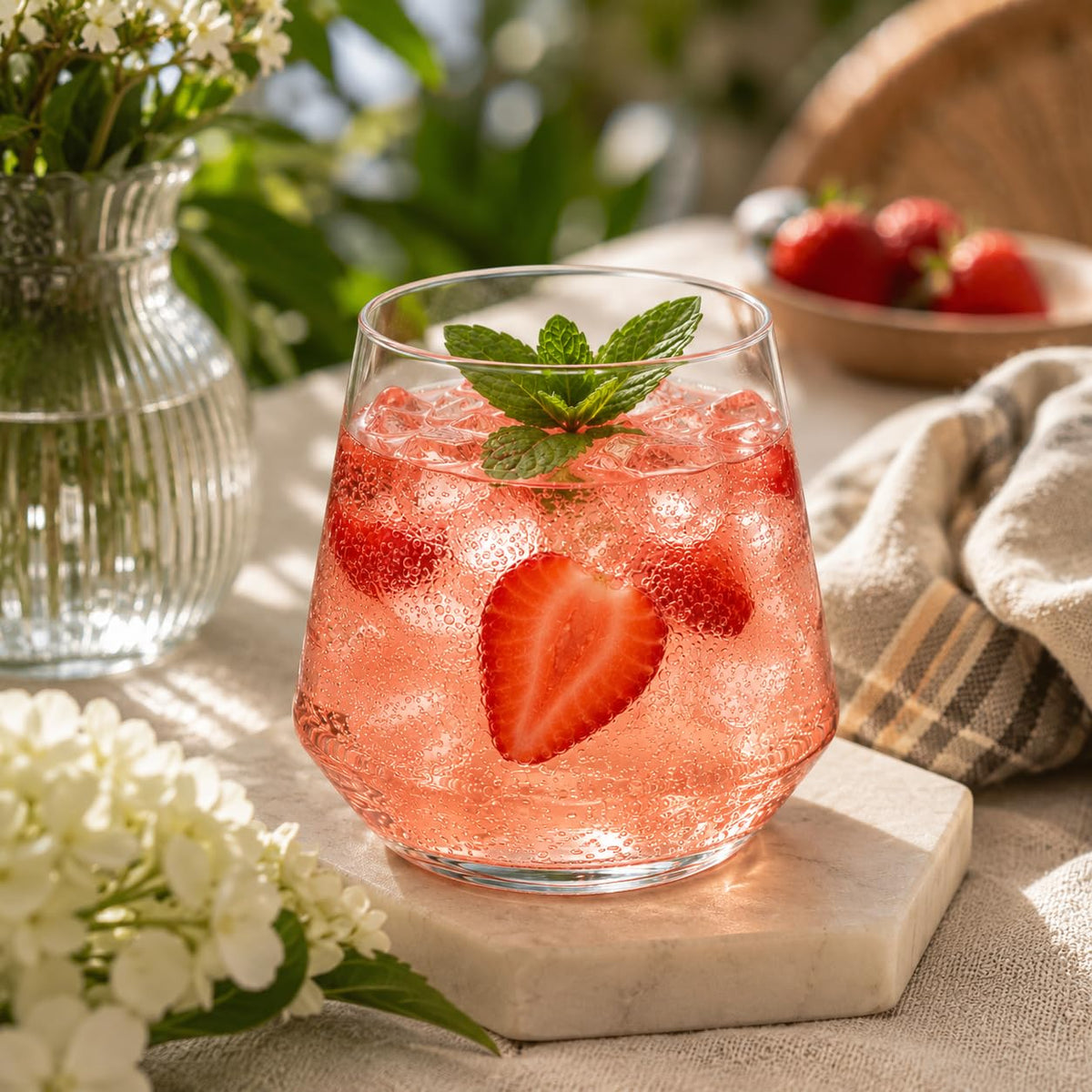 Ribbed Stemless Drinkware Set With Elegant Finish
