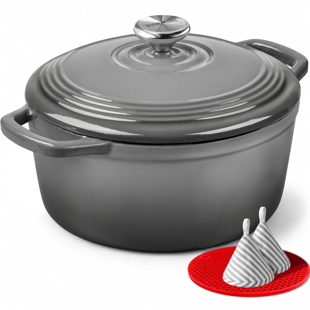 Enameled Cast Iron Dutch Oven With Heavy-Duty Lid