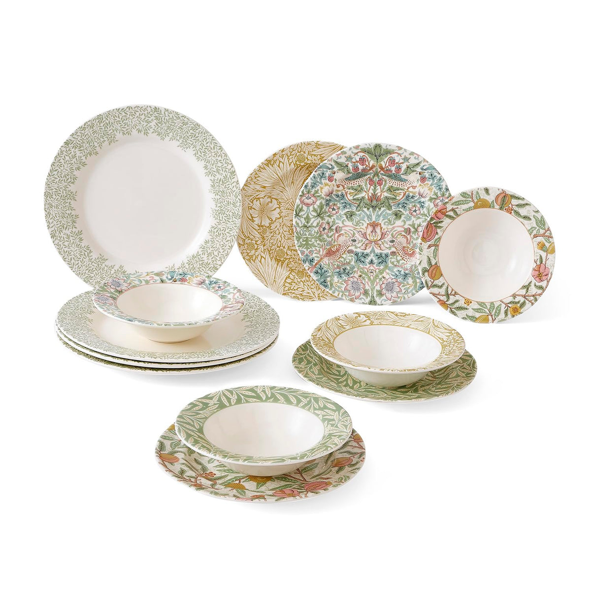 Bistro Pasta Bowl Set With Botanical Print