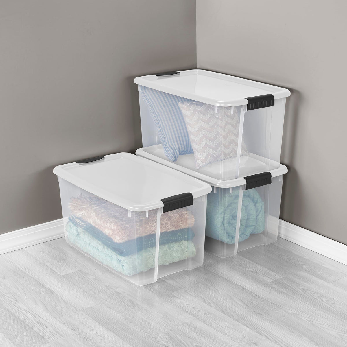 Large Storage Boxes With Secure Latching Lids
