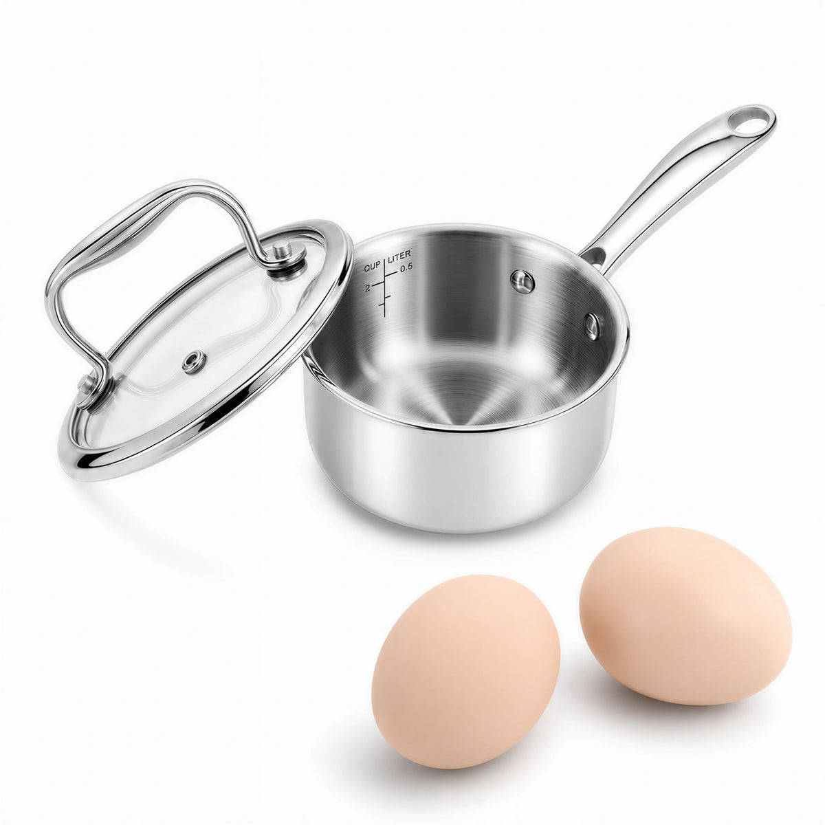 Tri-Ply Stainless Steel Saucepan for Even Heating