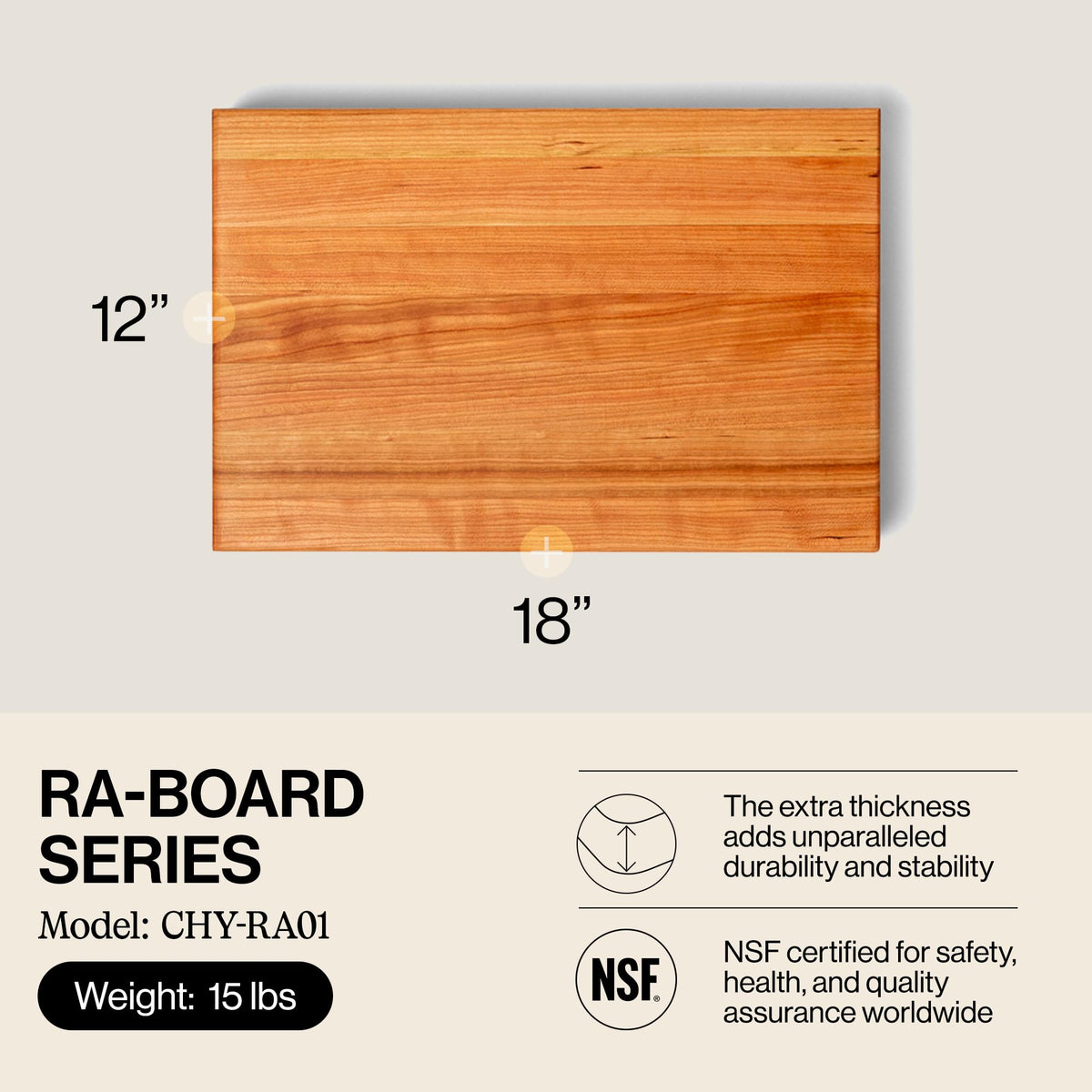 Maple Cutting Board With Reversible Edge-Grain Design
