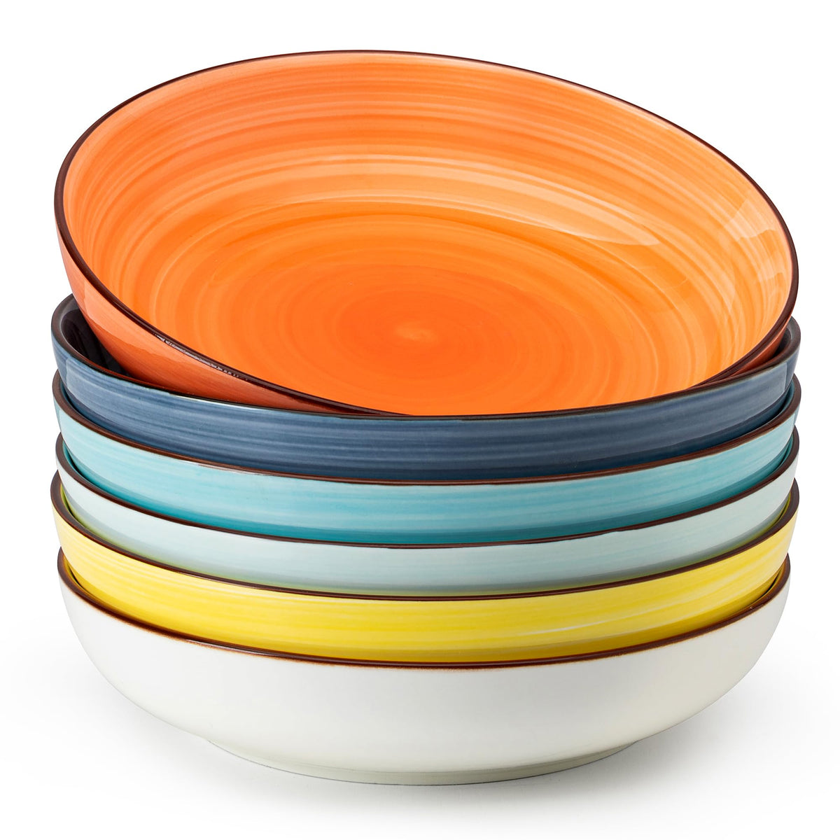 Porcelain Pasta Bowl Set With Smooth Curved Profile