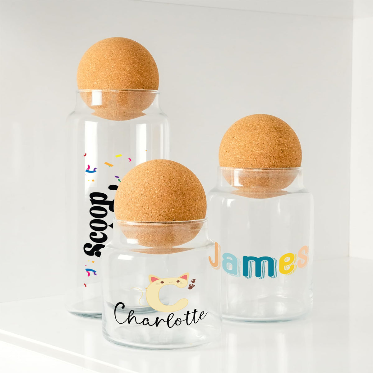Personalized Glass Cookie Jar With Wooden Lid