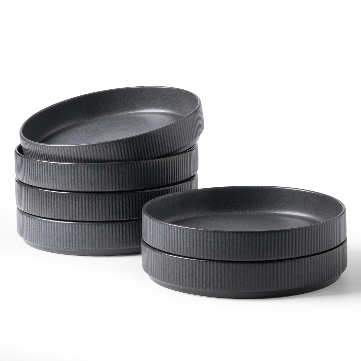 Wide Pasta Bowl Set With Star-Inspired Finish