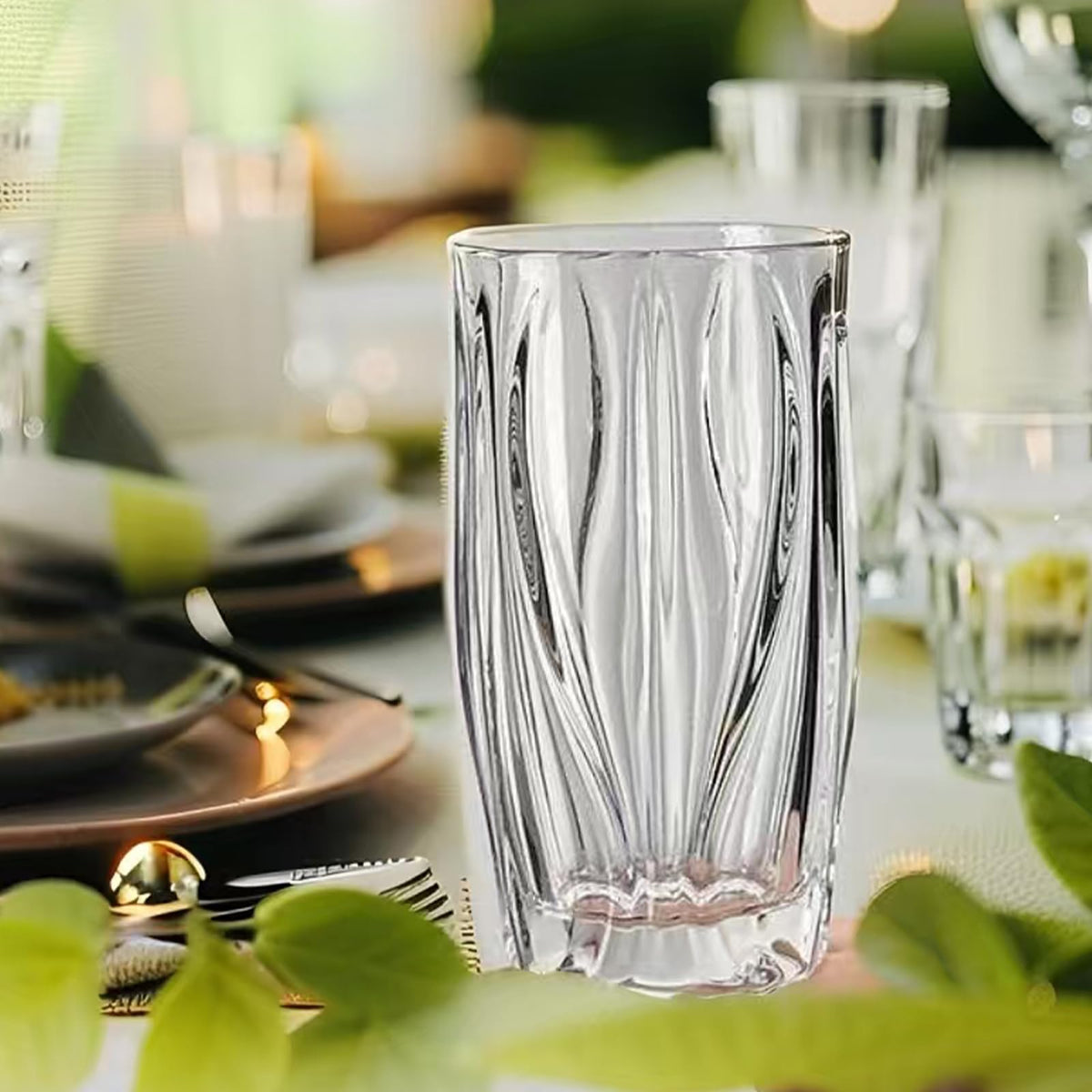Highball Glass Set With Chip-Resistant Rims