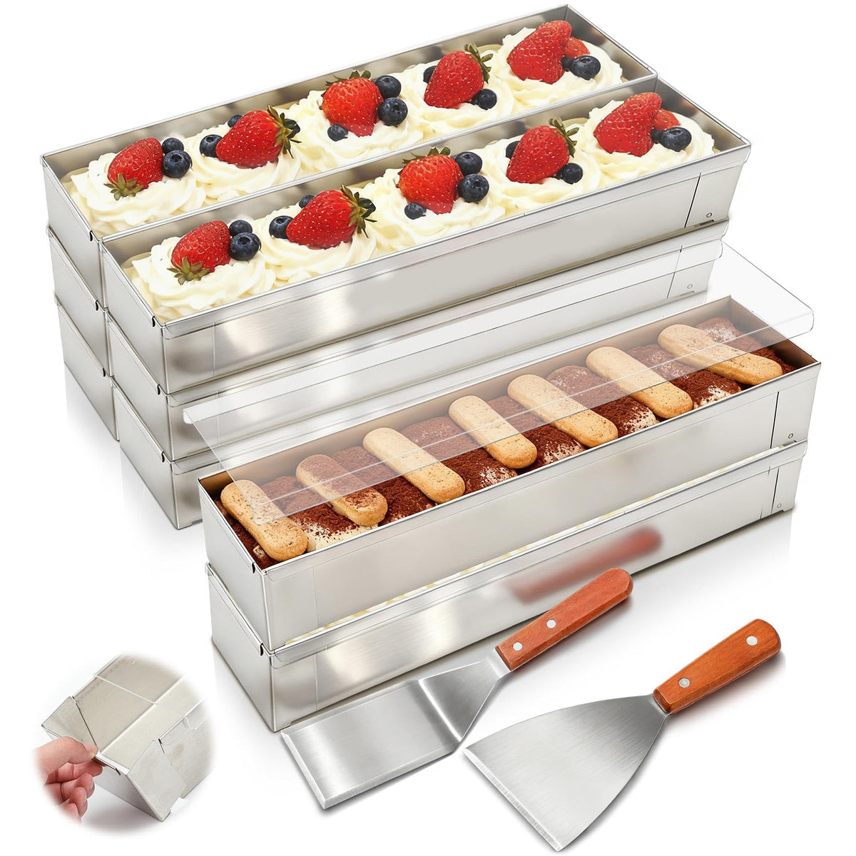 Rectangular Tiramisu Pan Set With Deep Sides